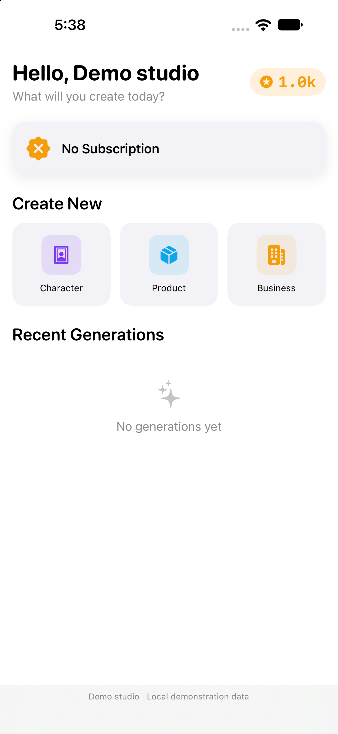 Virtual UGC home: characters, products, businesses and recent generations