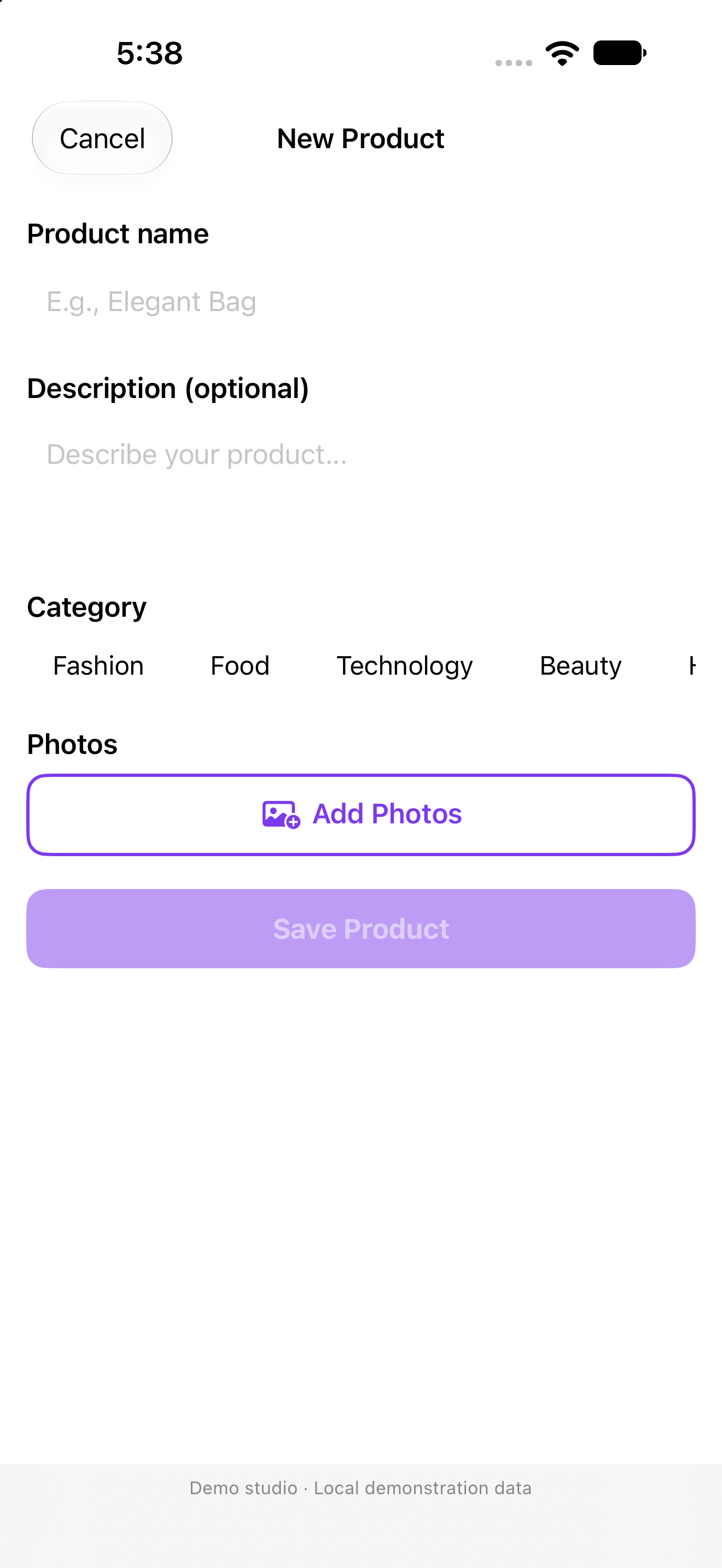 Virtual UGC products section